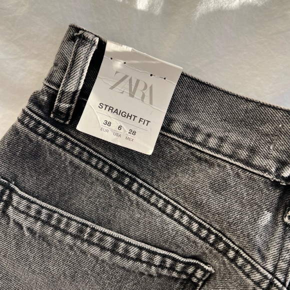 Zara high waist straight fit grey jeans - Picture 9 of 9